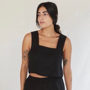 Sugar Candy Mountain Linen Tank Black Sz XS